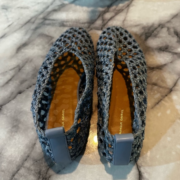 Mansur Gavriel Light Blue soft leather woven ballerina flats, comfie new 37 - Picture 4 of 5